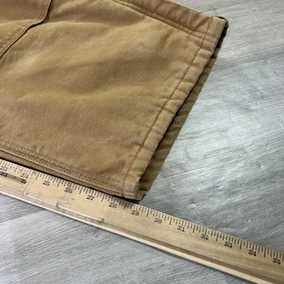 Carhartt Bib Overalls Mens 48x30 Brown Insulated Quilt Lined Workwear R02 BRN